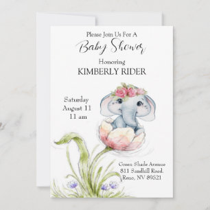 Invitation Baby shower éléphant bébé
