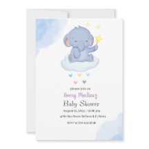 Baby shower Eléphant Bleu Bleu