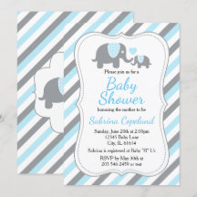 Baby shower Eléphant Bleu et Gris
