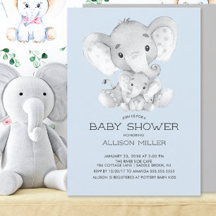 Invitation baby shower Elephant Boys