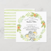Baby shower Eléphant de la jungle neutre entre hom