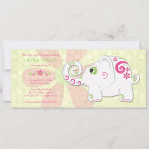 Invitation Baby shower éléphant fantaisie