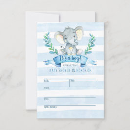 Invitation Baby shower éléphant Jungle Baby
