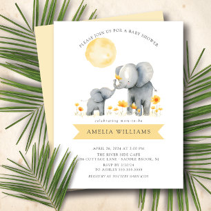 Invitation Baby shower Elephant Kisses