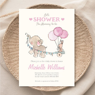 Invitation Baby shower Eléphant mignon