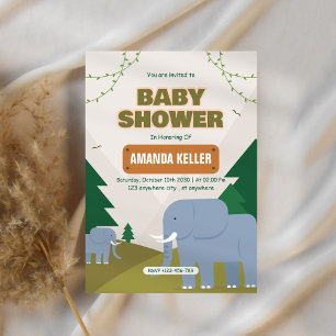 Invitation Baby shower Eléphant mignon