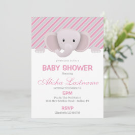 Invitation Baby shower Eléphant mignon