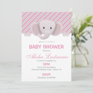 Invitation Baby shower Eléphant mignon
