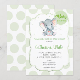 Invitation Baby shower éléphant Neutre genre