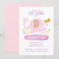 Baby shower Eléphant Rose Cute fille