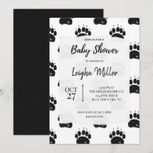 Baby shower Empreinte de patte de l'ours des bois