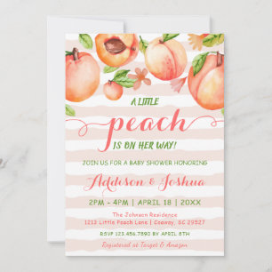 Invitation Baby shower en bande mince rose petit rose