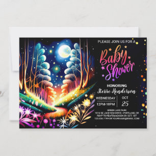 Invitation Baby shower en bois de pomme