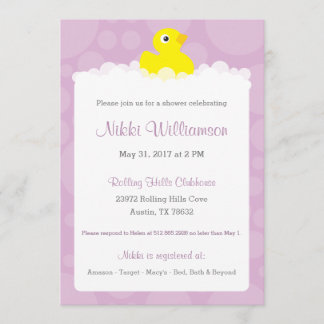 Invitation Baby shower en caoutchouc - Lilac
