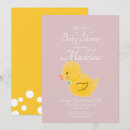Invitation Baby shower en caoutchouc pour canard à eau couleu