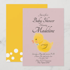 Invitation Baby shower en caoutchouc pour canard à eau couleu