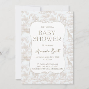 Invitation Baby shower en chinoiserie Toile de Jouy
