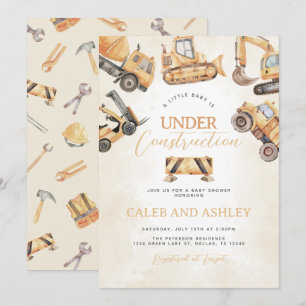Invitation Baby shower en construction
