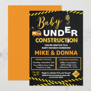 Invitation Baby shower en construction