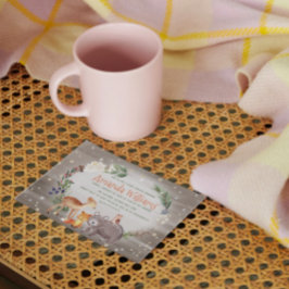 Invitation Baby shower en coton Berries, des amis de la forêt