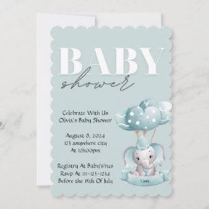 INVITATION baby shower EN COULEUR BLEUE