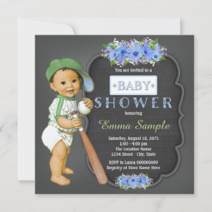 Invitation Baby shower en damier
