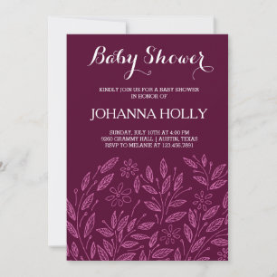 Invitation baby shower en fleur