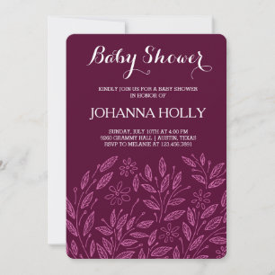 Invitation baby shower en fleur