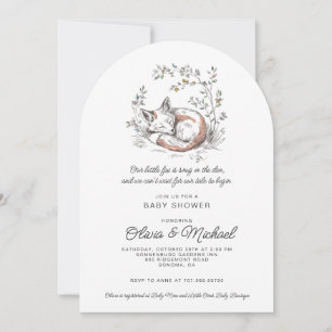 Invitation Baby-Shower en forme d'arche avec un Renard Mignon