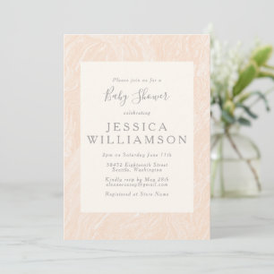 Invitation Baby shower En Marbre Clair Simple Boho Peach