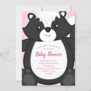 Invitation Baby shower en peau rose