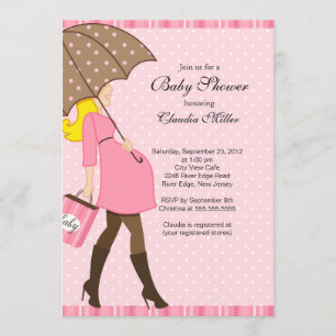 Invitation Baby shower enceinte blond chic de maman