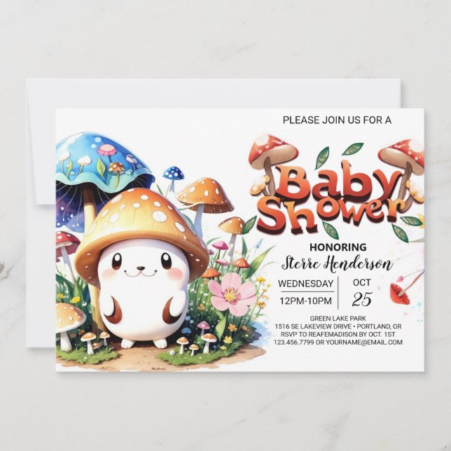 Invitation Baby shower Enchanted Forest Whispers (Devant)