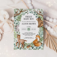 Baby shower Enchanted Forest Woodland Animaux