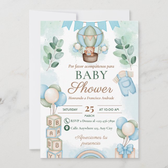 Invitation Baby shower espagnol (Devant)