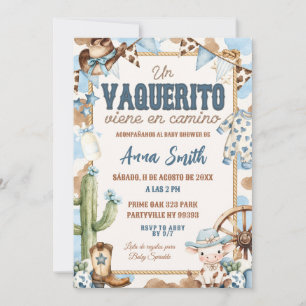 Invitation Baby Shower espagnol Blue Vaquerito