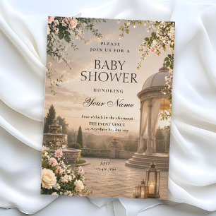 Invitation Baby-shower esthétique panoramique