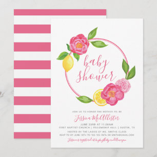 Invitation Baby shower Été de l'agrumes Grève flor