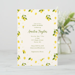 Invitation Baby Shower Été Fruit Citron Clair
