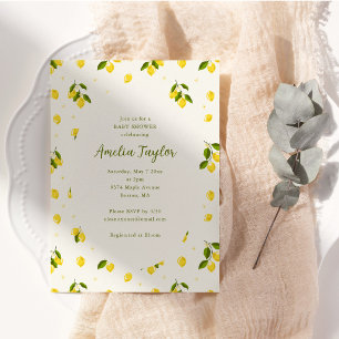 Invitation Baby Shower Été Fruit Citron Clair