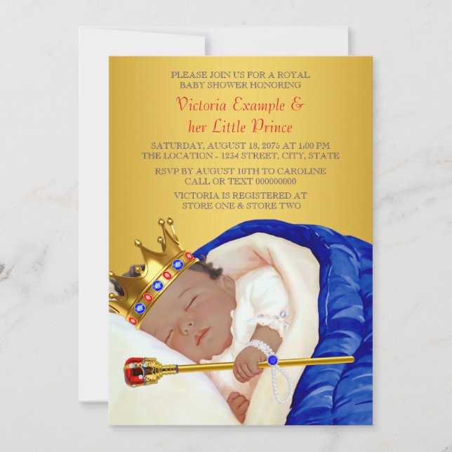 Invitation Baby shower Ethnic Royal Prince (Devant)