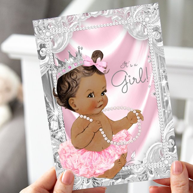 Invitation Baby shower ethnique de fille afro-américaine (Créateur téléchargé)