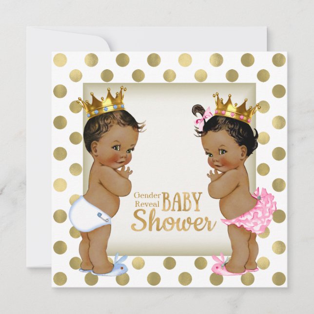 Invitation Baby shower ethnique de révélation de genre (Devant)