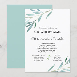 Invitation Baby shower Eucalyptus Branches par courrier