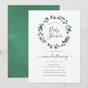 Invitation Baby Shower Eucalyptus Végétal