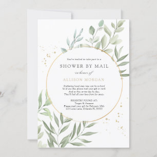 Invitation Baby shower Eucalyptus Vert Par Courrier