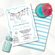 Baby shower fantaisie dessiné à la main