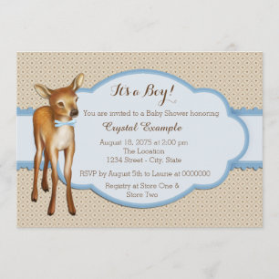 Invitation Baby Shower Faon de la Forêt