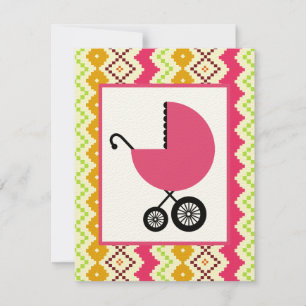 Invitation Baby shower féminin - Arrière - plan inspiré par l