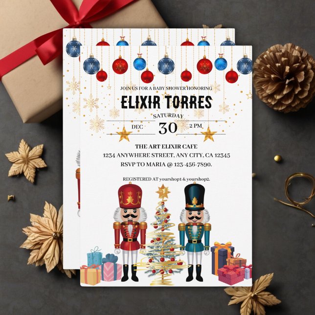 Invitation Baby shower Festif Nutcracker Ornaments (Créateur téléchargé)
